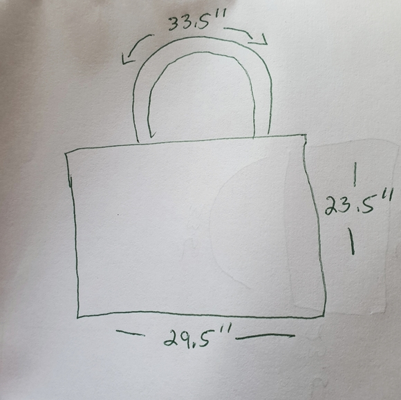 XX Large Green Floral Print Linen Beach Tote Bag - Picture 6 of 8